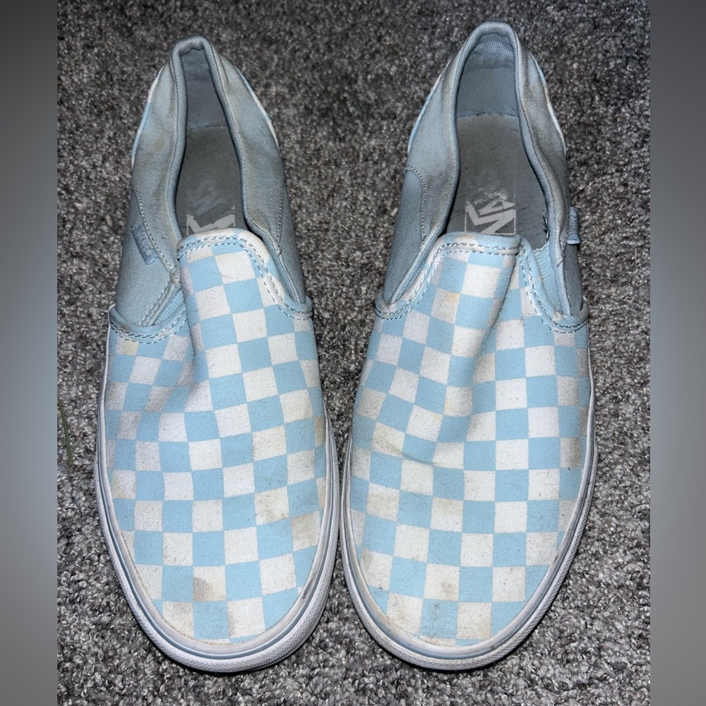 blue slip on vans